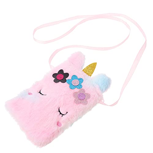 LIFKOME Plüsch-Einhorn Schultertasche Für Junge Mädchen Aufbewahrungstasche Für Outdoor-Handy Und Lippenstifte Cartoon-Design Für Kindergarten Und Reisen von LIFKOME