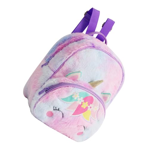 LIFKOME Einhornrucksack Aus Plüsch Süßer Cartoon-Rucksack Kleiner Tragbarer Rucksack Für Mädchen Einhorntasche Mit Reißverschluss Stauraum Für Schreibwaren Und Kleinigkeiten von LIFKOME
