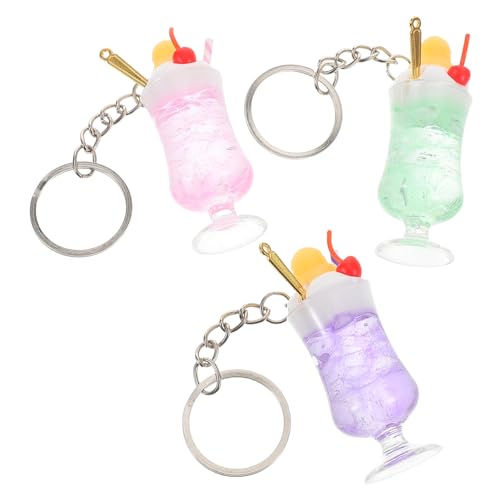 LIFKOME 3stücke Teiliges Bunter Ice Tea Cup Charms Realistische Mini-schlüsselanhänger Für DIY-Handwerk Fruchtige Getränke-Designs Für Schlüsselbunde Und Schmuckgestaltung von LIFKOME