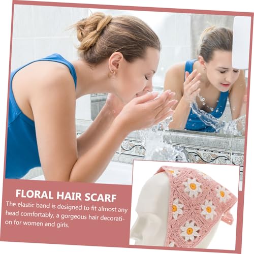 LIFKOME Elastisches Blumen stirnband Damen Atmungsaktiver Bequemer Kopfschmuck Vielseitiger Headwrap Schal für Alltag Yoga und Party Modisches Rosa Gebundenes Haartuch von LIFKOME