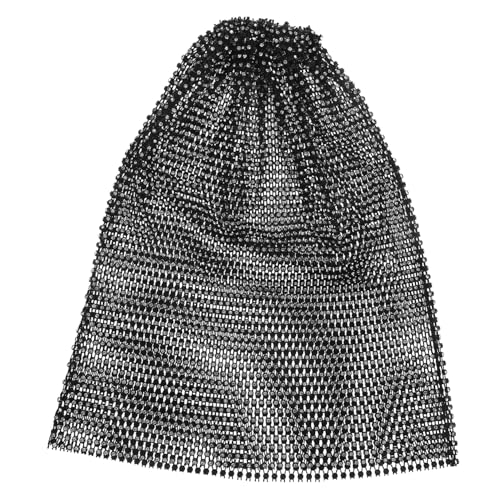 LIFKOME Elastisches Glitzer Fischernetz Kopftuch mit Funkelnden Strasssteinen Dehnbares Mesh Haarband für Damen Atmungsaktives Party und Festival Accessoire Schwarzes Rave Stirnband von LIFKOME