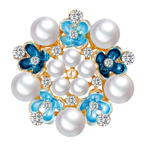 LIFKOME Blumenbrosche Mit Strass Für Damen Hochzeit Bouquet Party Kleid Schmuck Ornament Clip Brosche Perlen von LIFKOME