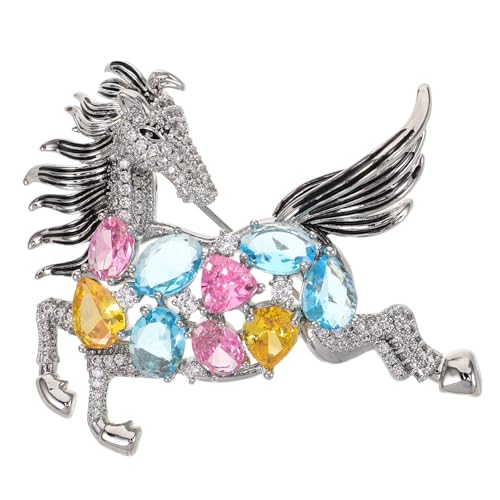 LIFKOME Elegante Bunte Strass Pferdebrosche Unisex Anstecknadel für Damen und Herren Dekorative Tierbrosche als Jacken- Anzug Pullover-accessoire Modische Brosche Damen Kleidung von LIFKOME