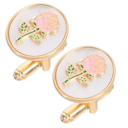 LIFKOME Elegante Damen Rosenschmuck Manschettenknöpfe Langlebig Blumenmuster Design Passend zu Smoking Hemdärmel für Hochzeit Bankett und Festliche Anlässe Femininer Stil Hochwertiges von LIFKOME