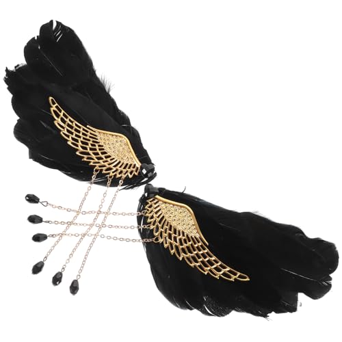 LIFKOME Elegante Haarklammern mit Engelsfedern Leichte Feder haarspangen für Frauen und Teenager Wiederverwendbare Hochzeit Haarschmuck Modische Tassel haarklammer Einfache Anwendung von LIFKOME