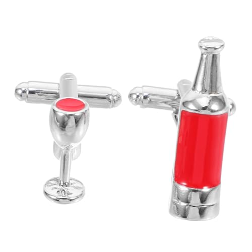 LIFKOME Elegante Manschettenknöpfe Herren Weinflasche Design Legierte Fashion Cufflinks mit Feiner Politur Modische Geschenkidee für Weinliebhaber Geeignet für Party Hochzeit Alltag von LIFKOME