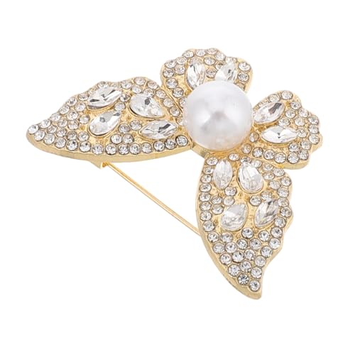 LIFKOME Elegante Schmetterlingsbrosche mit Funkelnden Kristallen Robuste Zinklegierung Vielseitige Corsage Anstecknadel für Kleider Mäntel und Pullover Modisches Accessoire für Frauen von LIFKOME