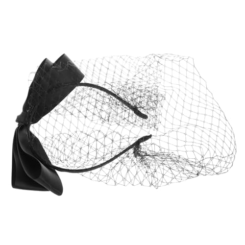 LIFKOME Elegantes Schwarzes Retro Schleifen-veil Haarschmuck Für Frauen Für Hochzeiten Bälle Und Besondere Anlässe Mit Praktischem Mesh-veil Und Sicherem Halt von LIFKOME