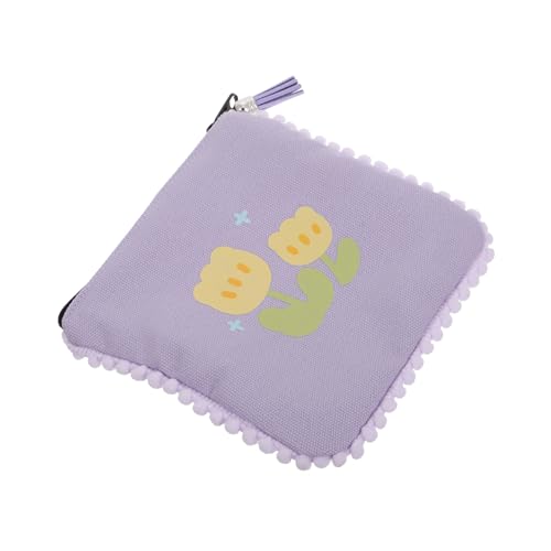 LIFKOME Kleine Süße Geldbörse Mit Quaste Tragbarer Canvas-münzbeutel Für Damen Und Mädchen Accessoire Für Alltag Und Besondere Anlässe Sanftem Violett von LIFKOME