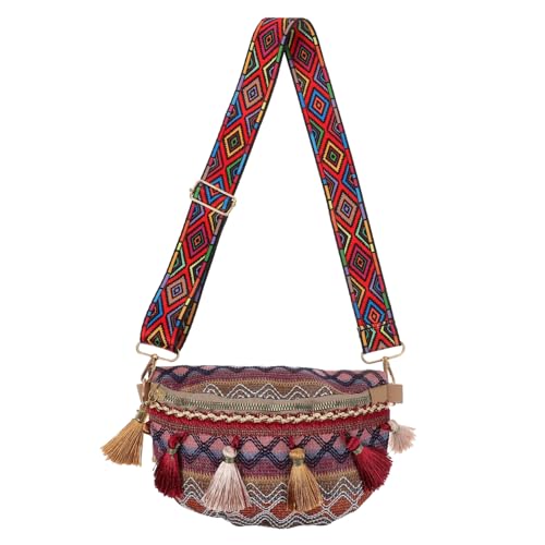 LIFKOME Ethnische Stil Damen Brusttasche Mit Breitem Schultergurt Ausgewähltes Polyestermaterial Verstellbare Schnalle Für Alltag Reisen Und Freizeitaktivitäten von LIFKOME