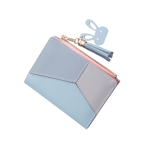 LIFKOME Faltbares Damen-Portemonnaie Vintage Münzbeutel Retro Ledergeldbörse Klein Mehrere Fächer Antimagnetisch Mit Reißverschluss von LIFKOME