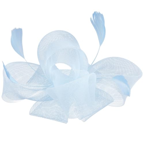 LIFKOME Fascinator-Stirnband Feder-Fascinator-Kopfbedeckung Schleier-Fascinator-Haarspangen Für -Teeparty Hochzeitsbankett Himmelblau von LIFKOME