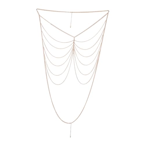 LIFKOME Fashionable Damen Körperkette Hautfreundlichem Material Mehrlagige Brustkette für Strandpartys Elegantes Leichtes Schmuck Accessoire zur Dekoration von Oberteilen von LIFKOME