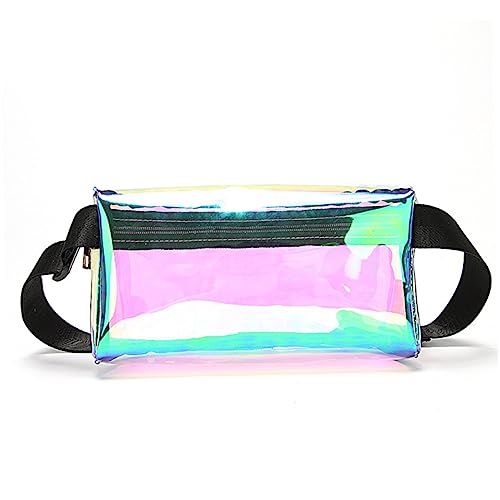 LIFKOME Fashionable Pu Leder Bauchtasche Mit Reflektierendem Buntem Design Verstellbarer Gurt Für Herren Und Damen Große Kapazität Für Alltag Und Reisen Muster von LIFKOME