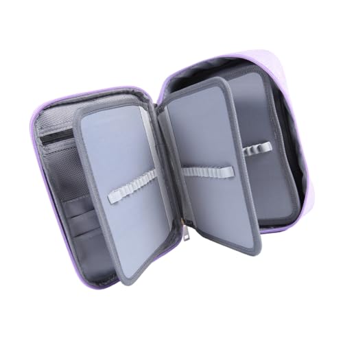 LIFKOME Federmäppchen Buntstifte Mäppchen Lagig Hohe Kapazität Stifte Etui für Künstler Schüler Erwachsene Lila Canvas Pencil Case Multifunktional Zeichenbedarf Organizer von LIFKOME