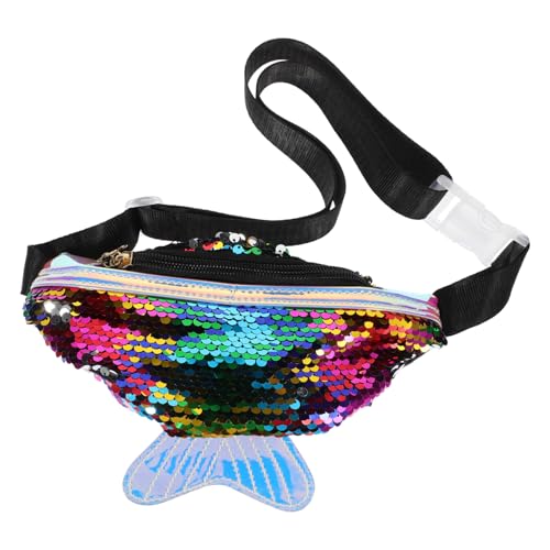 LIFKOME Hüfttasche Damen Fischschwanz Geldbörse Umhängetasche Pailletten Pu Brusttasche Gürteltasche Reisen Wandern Einkaufen Schlüssel Telefon Ausweis Sonnenbrille Tickets Sport von LIFKOME