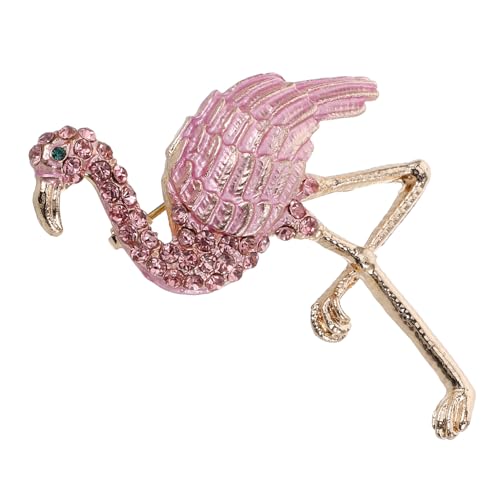 LIFKOME Flamingo Brosche Legierung mit Strassbesetzter Emaille Anstecknadel Leuchtenden Farben Glänzendes Accessoire für Damen Geeignet für Hochzeit Geburtstag und Festlichkeiten von LIFKOME