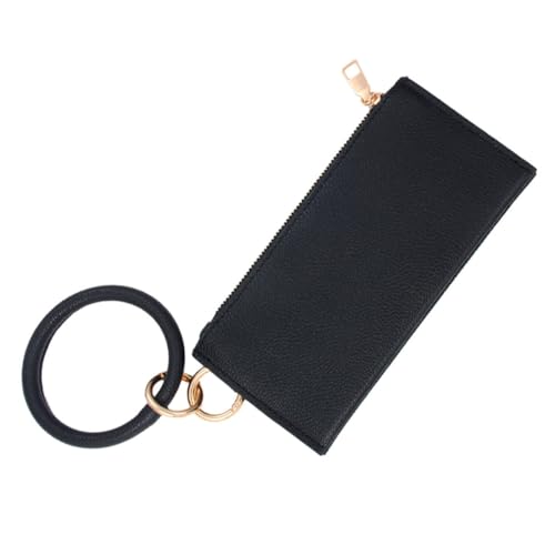 LIFKOME Pu Schlüsselanhänger Geldbörse Für Damen Tragbare Mode Tasche Mit Reißverschluss Schwarz Für Alltag Shopping Für Und Mädchen von LIFKOME