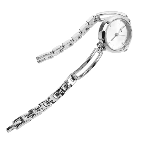 LIFKOME Analog Quarz Armbanduhr Für Damen Mit Silbernem Weißen Damenuhr Einfache Design Quarzarmbanduhren von LIFKOME