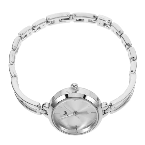 LIFKOME Analog Quarzuhr Für Damen Schlichte Armbanduhr Mit Aus Legierung Damen-Uhr Mit Feiner Quarzarmbanduhr Silbernes Weißes von LIFKOME