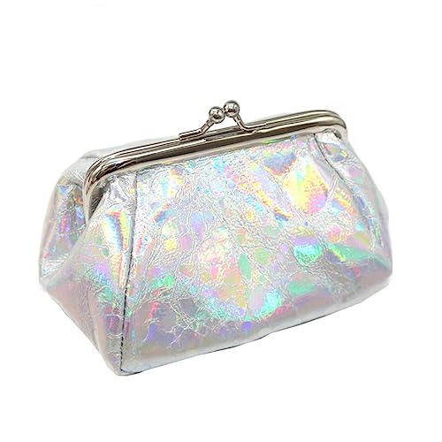 LIFKOME Frauentasche Holografische Geldbörse Mini Glänzende Geldbörse Lippenstift Tasche Schillernde Schminktasche Münzbeutel Mode Geldbeutel Holografische Schminktasche Handtaschen von LIFKOME