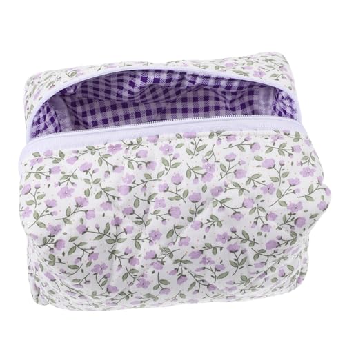 LIFKOME Travel Makeup Bag Mit Blumenmuster Leichte Tragbare Kosmetiktasche Für Damen Zur Organisation Von Make-up Und Kleinen Accessoires Blumenprint von LIFKOME