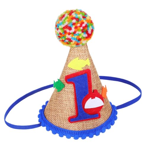LIFKOME Kegelhut Für Erste Geburtstag Partyhut Mit Gummiband Weichem Stoffmaterial Passend Für Babygeburtstagsfeier von LIFKOME