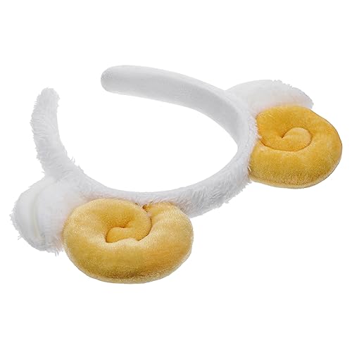 LIFKOME Schafshorn Stirnband Gelb Entzückende Kopfschmuck Haarreif Hornfarbenes Stirnband Für Gesichtspflege Make-up Sport Und Spa von LIFKOME