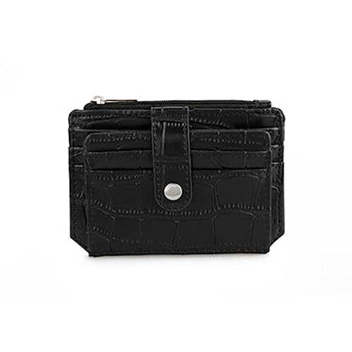 LIFKOME Geldbörse Für Damen Und Herren Kleines Kartenbeutel Mit Druckknopf Tragbare Brieftasche Aus Echtem Für Täglichen Gebrauch Und Ausgehen von LIFKOME