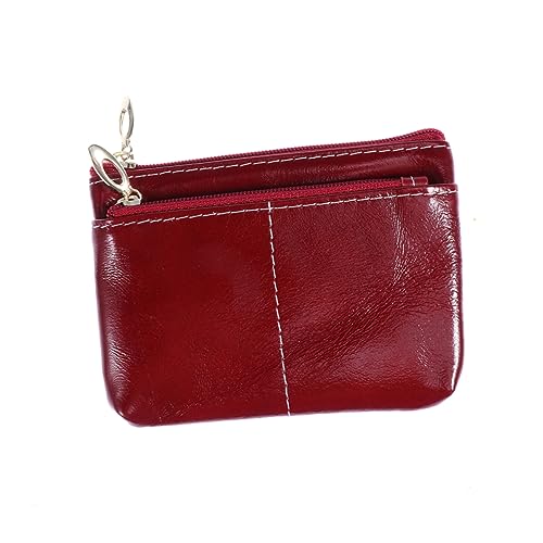 LIFKOME Geldbörse Mit Reißverschluss Ledergeldbörse Für Damen Münzbörse Mit Reißverschluss Kreditkartenetui Aus Leder Reißverschlusstasche Für Kleingeld Und Bargeld von LIFKOME