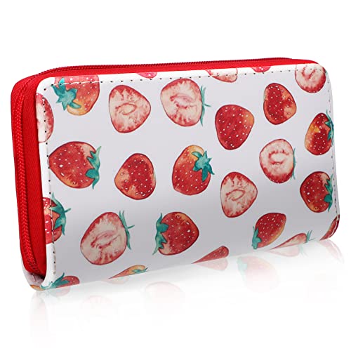 LIFKOME Erdbeer-geldbörse Aus Pu- Mit Reißverschluss Organizer Für Damen Und Mädchen Kreditkartenhalter Für Scheine Und Münzen Clutch Lange Geldbörse Für Reisen Und Einkaufen von LIFKOME