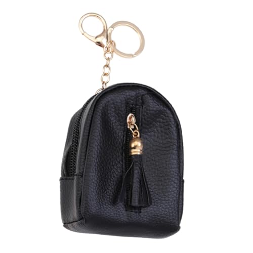 LIFKOME Geldbörse mit Quasten USB Brieftasche Körper Reiseutensilien Mini Münzbeutel mit Schlüsselanhänger Schlüsseltasche Reißverschlusstasche kleines Münztäschchen Black von LIFKOME