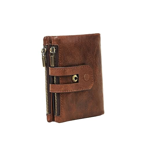 LIFKOME Lässige Herren-geldbörse Mit Doppelreißverschluss Große Kapazität Mehrere Karten Stilvoller Kredithalter Retro-Stil von LIFKOME