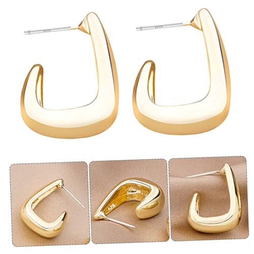 LIFKOME Geometrische C form Ohrringe Damen Ohrstecker Quadratisch Offen Modischer Schmuck Vielseitig Tragbar Geschenkidee für Frauen und Mädchen von LIFKOME