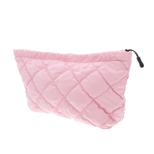 LIFKOME Gestepptes Besticktes Kosmetiktäschchen Kompakter Tragbarer Make-up-Organizer aus Polyester Geräumige Robuste Kulturtasche für Reisen Büro und Alltag Modische Kosmetikaufbewahrung von LIFKOME