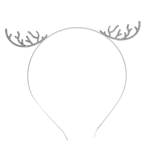 LIFKOME Geweih Stirnband Weihnachten Haarband mit Strasssteinen und Schneeflockenmuster Festlicher Haarschmuck Kristall Rentiergeweih Haarreifen für Frauen und Mädchen von LIFKOME