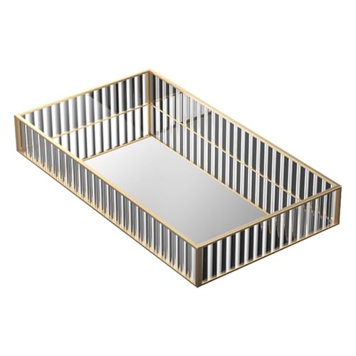 LIFKOME Glas Aufbewahrungsplatte Transparentes Aufbewahrungs tablett Kosmetik Organizer Robust Für Badezimmer Schlafzimmer Schreibtisch Kleine Ablagefläche von LIFKOME