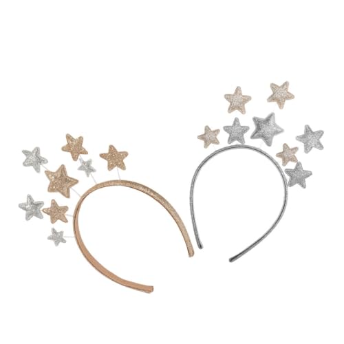 LIFKOME 2stücke Fünfzackiger Stern Stirnbänder Für Damen Junge Mädchen Weihnachts Haar Zubehör Party-haar-accessoires Dekorative Haar Hoops von LIFKOME