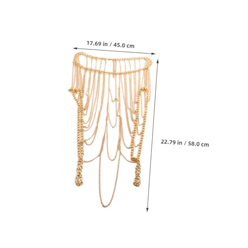 LIFKOME Goldfarbene Body Chain aus Metall mit Lagen design Leichte Langlebige Körperschmuck kette für Damen für Strand Party und Clubnächte von LIFKOME