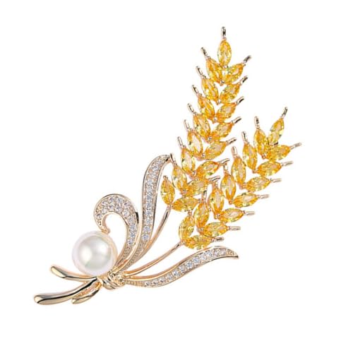 LIFKOME Goldfarbene Weizenähren Brosche Damen Anstecknadel Mode Schmuck für Hochzeiten Partys und Festliche Anlässe Klassisches Design mit Pastoralem Stil Modisches Accessoire für von LIFKOME