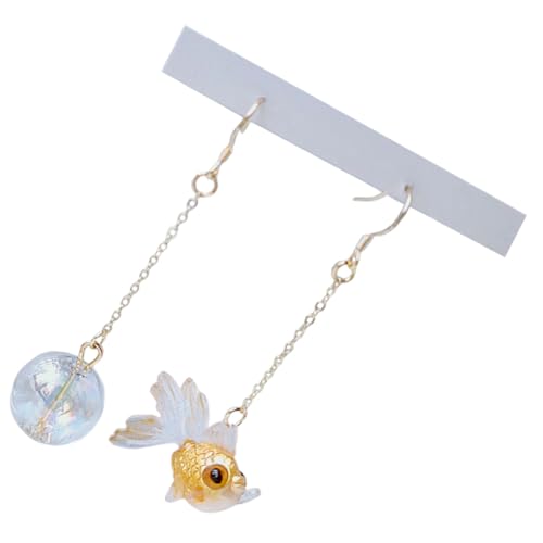 LIFKOME Goldfisch Ohrringe Damen Asymmetrisch Resin Hängend Leicht Elegant Stilvoll Schmuckset Geschenk von LIFKOME