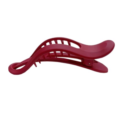LIFKOME Große Haarspange für Damen Langlebige Kunststoff Haarklammer Praktische Haushalts und Dusch Haarclip Sichere Fixierung für Dünnes Haar Eleganter Haarschmuck in Weinrot von LIFKOME