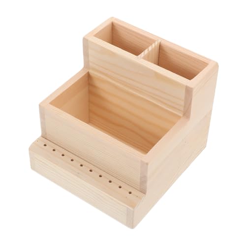 LIFKOME Große Holznagel Werkzeug Aufbewahrungsbox Nagelbohrer Organizer Maniküre Polierer Stauraum Zubehör Organizer für Nagelwerkzeuge und Manikürebedarf von LIFKOME