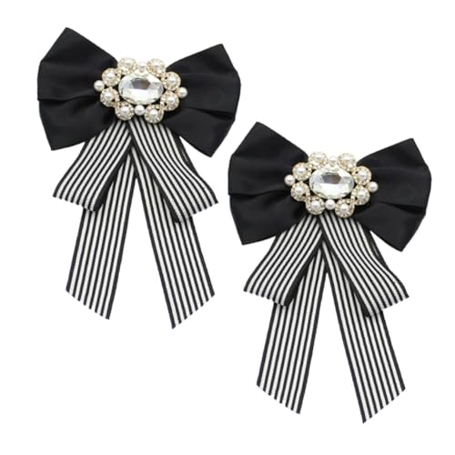 LIFKOME Damen-brosche Große Schleifen Brosche Mit Anstecknadel Für Business Krawattennadel Im Britischen Gestreift Intage Bowknot Brosche von LIFKOME