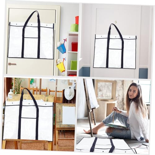 LIFKOME Große Transparente Pvc aufbewahrungstasche mit Tragegriff Multifunktionaler Organizer für Zeichnungen und Dokumente Leichter Robuster Handheld ordner für Reisen und Bürogebrauch von LIFKOME