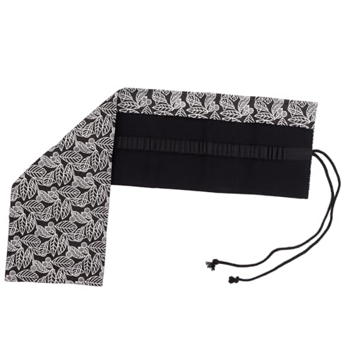 LIFKOME Großes Canvas Stifterolle Federmäppchen mit Gedrucktem Muster Langlebiger Bleistift Organizer Fächer Rollenetui für Buntstifte Skizzierstifte Pinsel zum Zeichnen und Malen von LIFKOME
