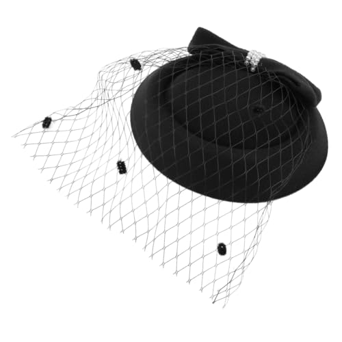 LIFKOME Mehrschichtiger Zylinder Haarspange mit Schleife Hochzeits Haarschmuck Spitze Party Kopfbedeckung für Damen von LIFKOME