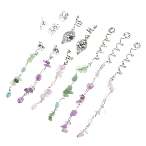 LIFKOME Haarringe Zöpfe Metall mit Kristallsteinen Verformungsresistente Dreadlocks Schmuck Federring für Flechten Vielseitige Haaraccessoires und Schmuckanhänger für Frauen von LIFKOME