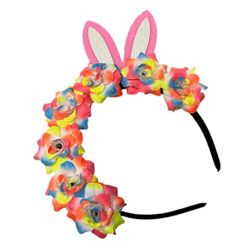 LIFKOME Bunny Ohren Haarband Mit Bunten Blumen Für Damen Verspieltes Kostüm Accessoire Für Ostern Partys Und Besondere Anlässe von LIFKOME