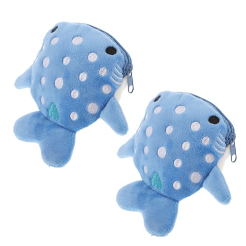 LIFKOME 2stücke Kuschelige Haifisch-münzgeldbörse Niedliche Damen Geldbörse Mit Reißverschluss Für Münzen Schlüssel Und Kleine Gegenstände Für Reisen Und Alltag von LIFKOME